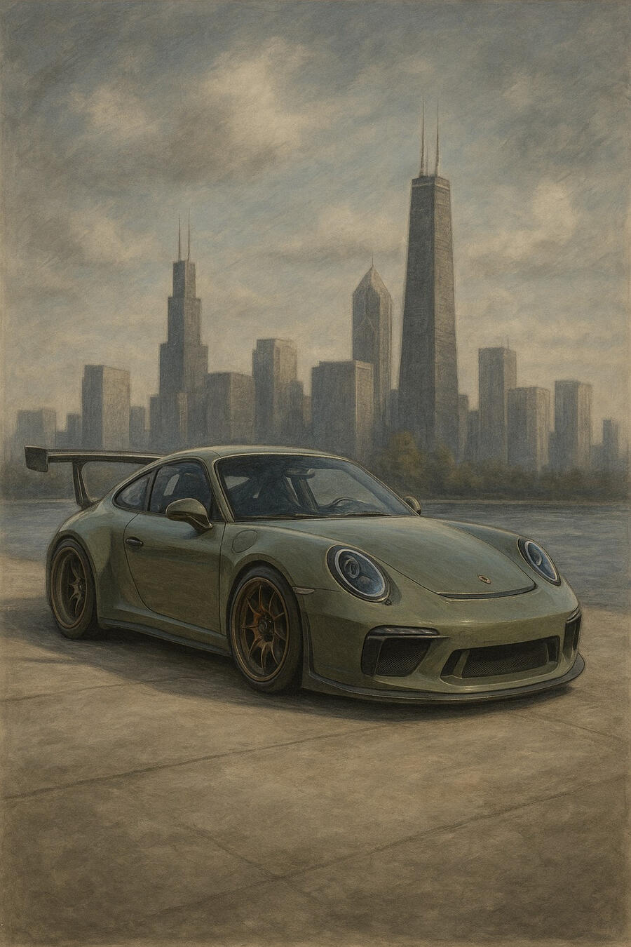 Porsche On The Lake Chicago Gloom Available in limited quantities. For acquisition details, please inquire below.