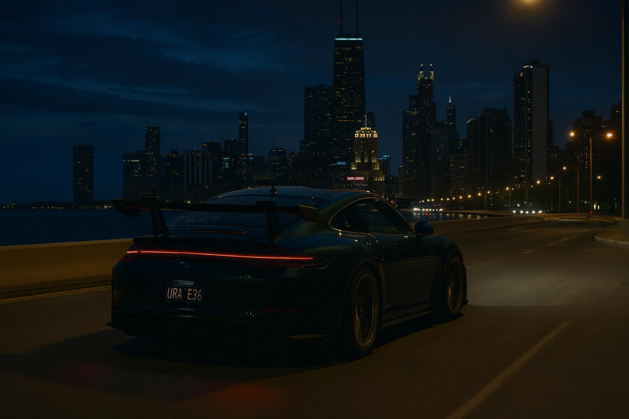 Purple Porsche at Soldier Field Available in limited quantities. For acquisition details, please inquire below.